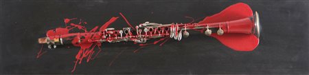 AUBERTIN BERNARD (1934 - 2015) Clarinetto. 2010. Tecnica mista su tavola. Cm...