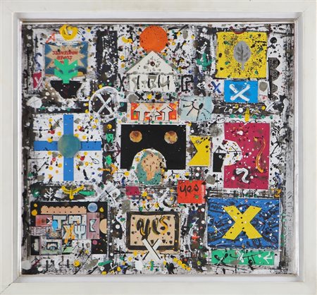 MARTIN PHILIP (1927 - 2014) Affiche-si. . 1976. Tecnica mista su tavola. Cm...