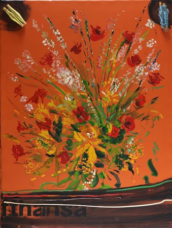 MONDINO ALDO (1938 - 2005) Fiori. . 1992. Tecnica mista su linoleum. Cm 90,00...