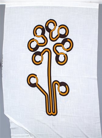 PIERRE CARDIN Una tenda modello "Eden", anni '60. Tessuto di cotone stampato...