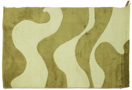 CARLO HAUNER Un tappeto, anni '60. Lana.Targhetta di cuoio con firma...