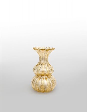 ERCOLE BAROVIER, BAROVIER & TOSO Un vaso "Cordonato oro", fine anni...