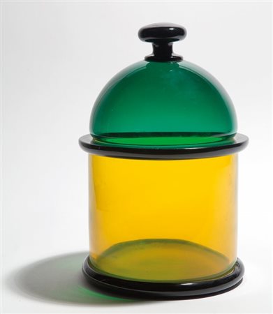 ETTORE SOTTSASSUn vaso con coperchio per VISTOSI, 1977. Marca incisa...