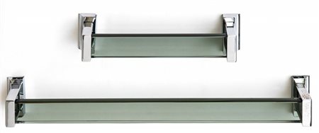 UNA COPPIA DI PORTA ASCIUGAMANI DA BAGNO, anni '70.Cristallo grigio molato,...