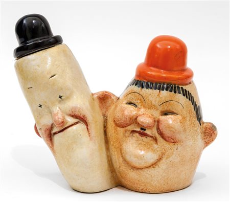 ROMEO BEVILACQUA "Cric e Croc", bottiglia in ceramica per MGA, Albisola,...