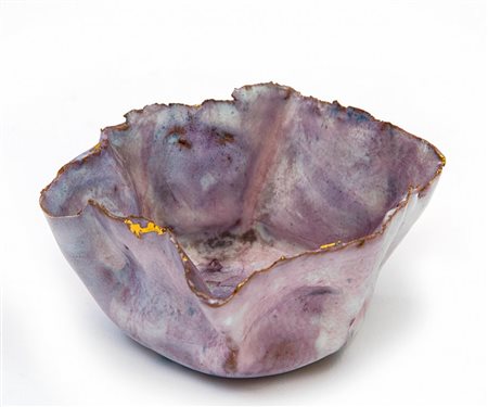 FAUSTO MELOTTI Una coppetta in ceramica, anni '50. Marcata con i sette punti....