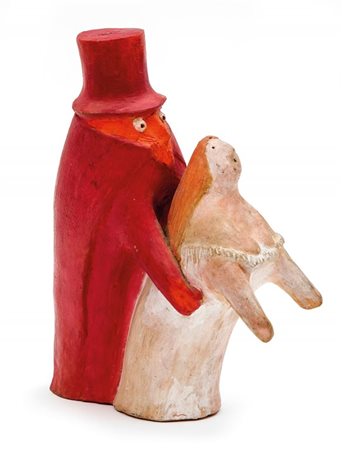 ALF GAUDENZI "Il diavolo c'è", composizione in ceramica,1974.Marcata "Alf...