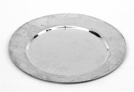 GIO PONTI Un vassoio per CLETO MUNARI, anni '70. Metallo argentato. Marcato...