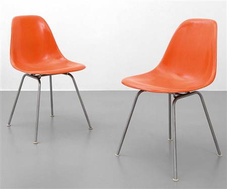 CHARLES E RAY EAMES Due sedie "DSX" per HERMAN MILLER, anni '50. Acciaio...