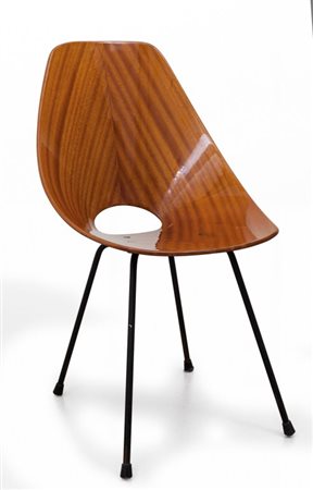 VITTORIO NOBILI Una sedia "Medea" per FRATELLI TAGLIABUE, 1955. Ferro...