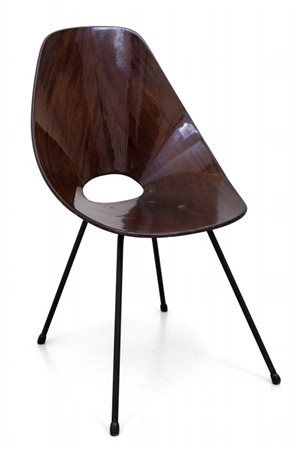 VITTORIO NOBILI Una sedia "Medea" per FRATELLI TAGLIABUE, 1955. Ferro...