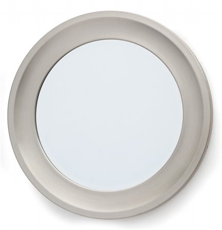 UNO SPECCHIO DA PARETE, anni '60. Ottone nichelato spazzolato, cristallo...