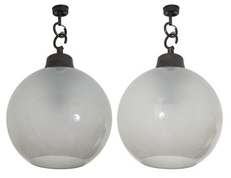 LUIGI CACCIA DOMINIONI Due lampade a sospensione "LS10" ("Boccia") pe...