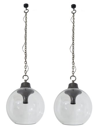 LUIGI CACCIA DOMINIONI Due lampade a sospensione "LS10" ("Boccia") per...