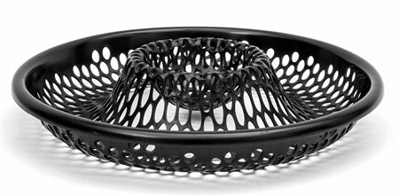 ENZO MARI Una fruttiera "Atollo" per DANESE, Milano, 1965. PVC nero opaco...