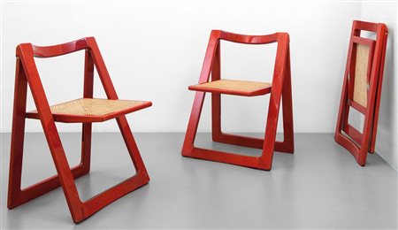 PIERANGELA D'ANIELLO, ALDO JACOBERTre sedie pieghevoli "Trieste" per BAZZANI,...