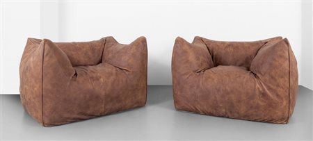 MARIO BELLINI Due poltrone "Le Bambole" per B&BITALIA, 1972. Struttura...