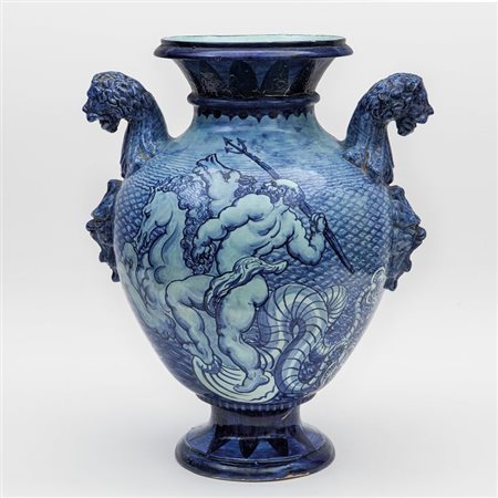 CORNELIO GERANZANI Un grande vaso in maiolica, circa 1923.Marcato "Fenice...