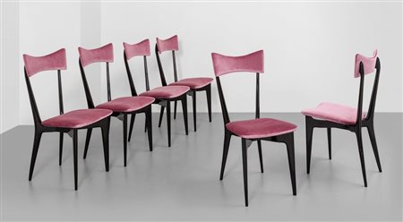 ICO E LUISA PARISI Sei sedie per ARIBERTO COLOMBO, Cantù, 1945. Legno...