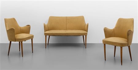 OSVALDO BORSANI Un divano e due poltroncine "P35", produzione ARREDAMENTI...