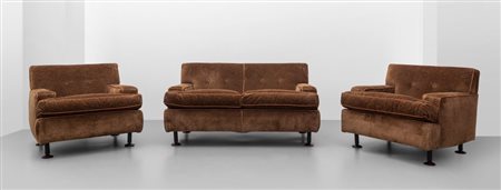 ARCO ZANUSO Due poltrone e un divano della serie "Square" per ARFLEX, 1962....