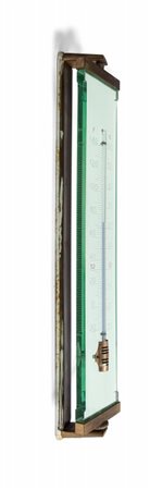 FONTANA ARTEUn termometro da parete, anni '50.Cristallo inciso e molato,...