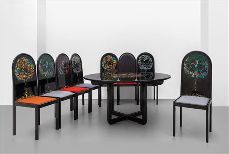 BJORN WIINBLADUn tavolo e otto sedie per ROSENTHAL STUDIO LINIE, ANNI '70....