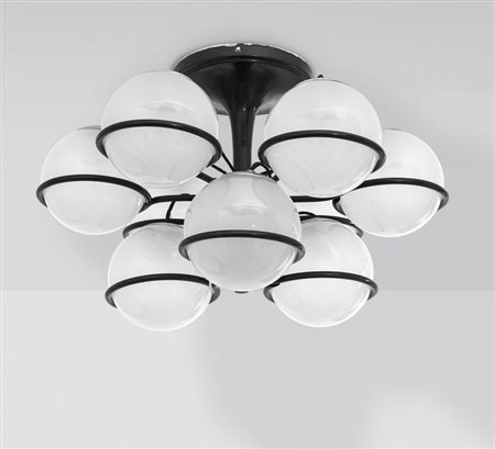 GINO SARFATTI Una lampada a plafone "2042/9" per ARTELUCE, 1963. Alluminio...