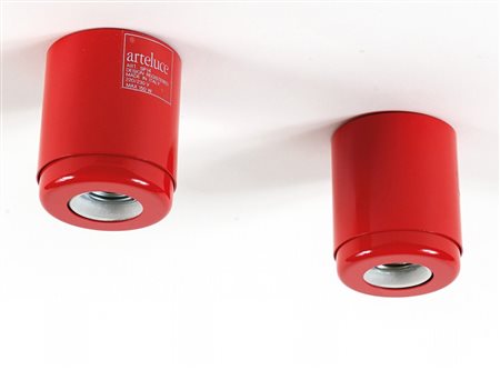 GINO SARFATTI Due lampade a plafone "SP 14" per ARTELUCE, primi anni '70....