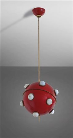 LUMI ( Editore )Una lampada a sospensione, anni '60. Ottone, alluminio...