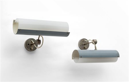 TITO AGNOLI Due lampade a parete "148" per O-LUCE, 1955.Ottone nichelato...
