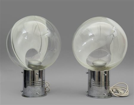 TONI ZUCCHERI Due lampade da tavolo della serie "Membrane" per VENINI, CIRCA...