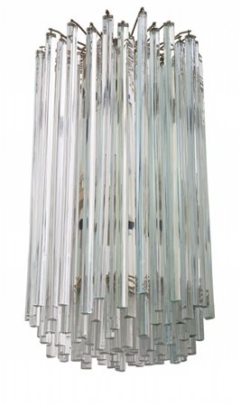 VENINI Un lampadario della serie "Trilobo", anni "70. Supporto di ferro...