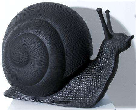 CRACKING ART "Chiocciola" Multiplo in plastica nera es. 14/200 Firma e...