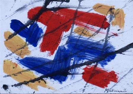 MONTANARINI LUIGI (Firenze 1906 - Roma 1998) "Senza titolo" Tecnica mista su...