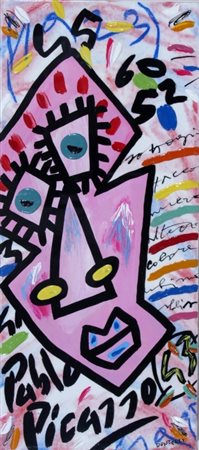 DONZELLI BRUNO (Napoli 1941) "Ormare Pablo Picaso" 2007 Mista su tela Firma e...