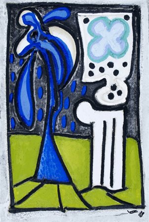 VALLE PAOLO (VENEZIA 1948) "Nella stanza di Fidia" 1988 Olio e cementi su...