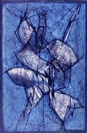 PROVINO SALVATORE (Bagheria 1943) "Senza titolo" Olio su carta intelata...