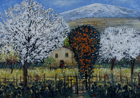 CASCELLA MICHELE (Ortona 1892 - Milano 1989) "Paesaggio Ortonese" 1980 Olio...