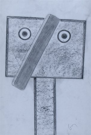 BAJ ENRICO (Milano 1924 - Varese 2003) "Re nasone" 1979 Matita su carta...