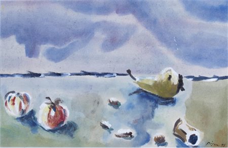 DE PISIS FILIPPO (Ferrara 1896 - Milano 1956) "Natura morta" 1951 Tecnica...