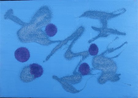 TURCATO GIULIO (Mantova 1912 - Roma 1995) "Cangiante celeste" 1983 Olio e...