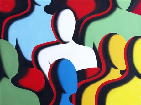 KOSTABI MARK (Los Angeles 1960) "Cogito ergo sum" 2005 Olio su tela Firma,...