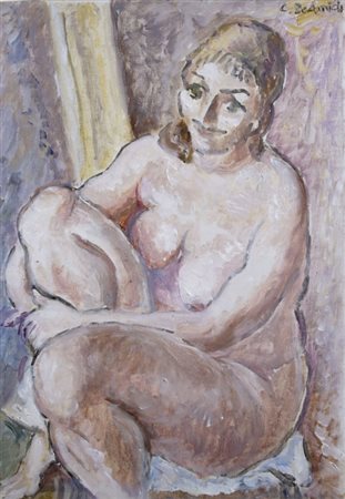 DE AMICIS CRISTOFORO (Alessandria 1902 - Milano 1987) "Nudo di donna" Olio su...