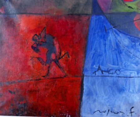 ROGNONI FRANCO (Milano 1913 - Milano 1999) "Tango" 1987 Olio su tela Firmato...