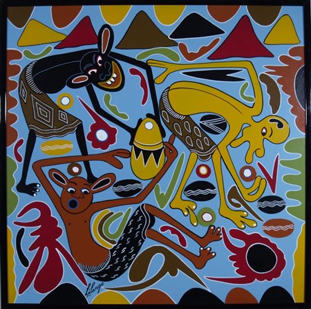 LILANGA GEORGE (Tanzania 1940 - Tanzania 2005) "Ngojeni nipunizike nime choka...