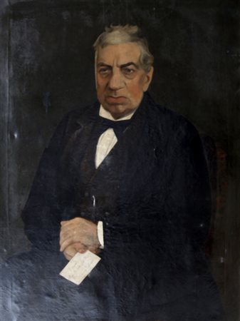 DUDREVILLE LEONARD (Venezia 1885 - Ghiffa 1976) "Ritratto" Olio su tela Il...