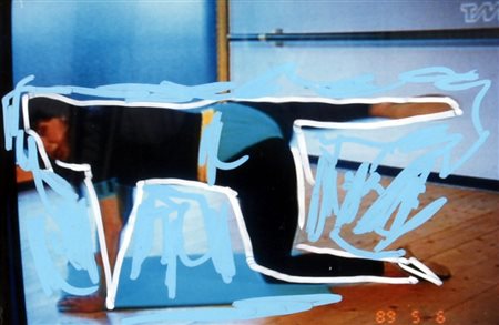 SCHIFANO MARIO (Homs 1934 - Roma 1998) "Aerobica" Foto ritoccata a mano...