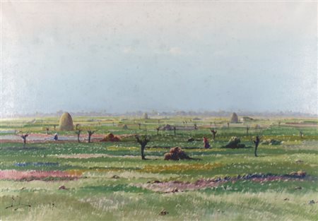 PESSINA GIUSEPPE (MILANO 1893 - MILANO 1967) "Campagna di Brianza" 1940 olio...