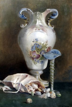 GARINO M. "Vaso di fiori" olio su tela Firmato in basso a destra.